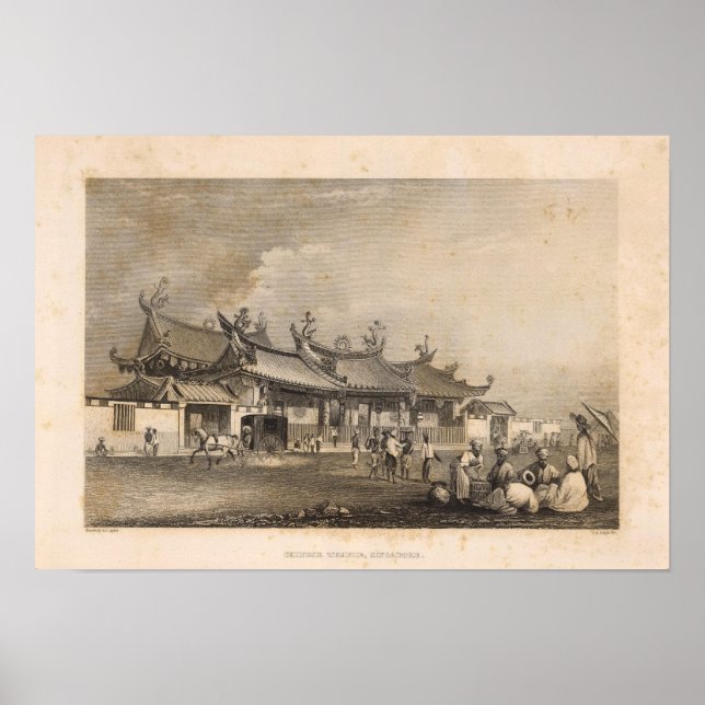 Kinesisk Temple, Singapore Poster (Framsidan)