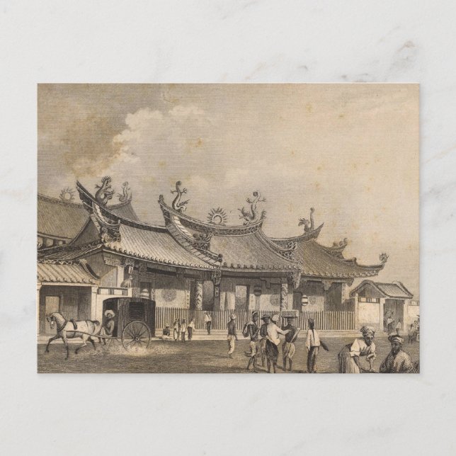 Kinesisk Temple, Singapore Vykort (Framsida)