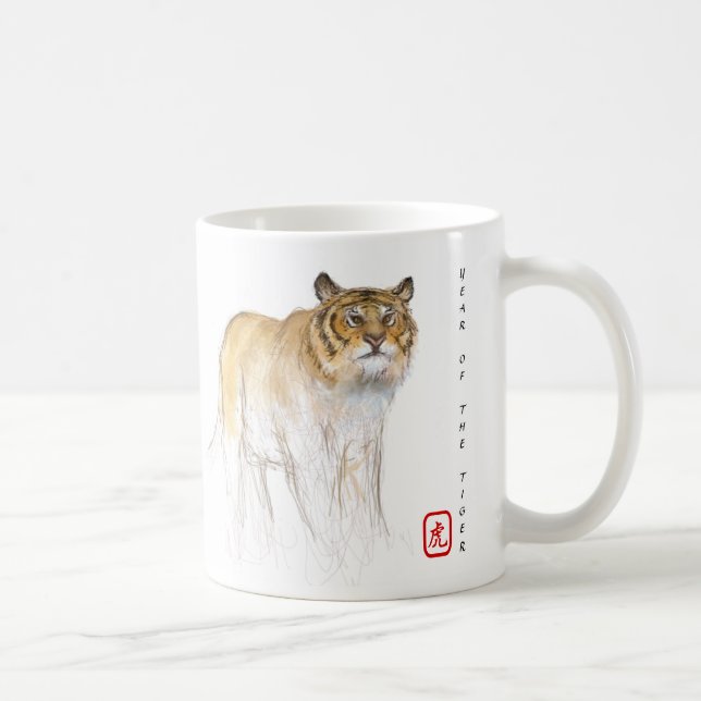 Kinesisk tiger-årsjubileum i Teckning, född WCM1 Kaffemugg (Höger)