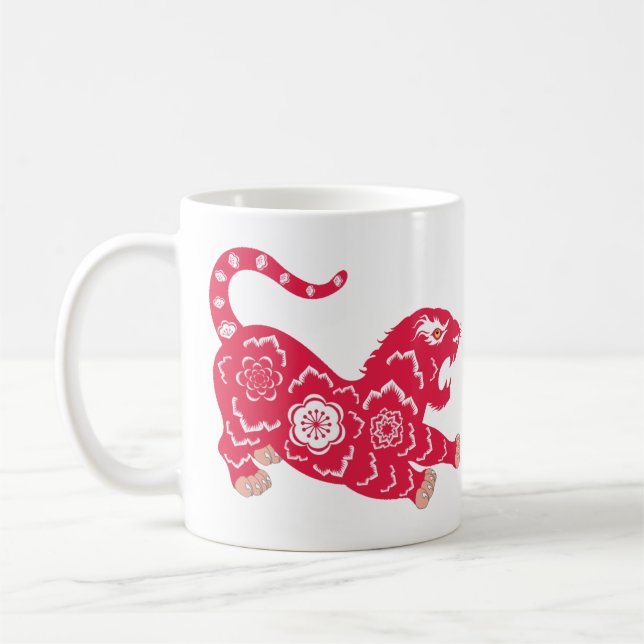 Kinesisk tiger kaffemugg (Vänster)