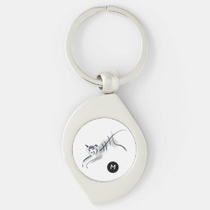 Kinesisk tigerår i Teckning i Namn Swirl Silverfärgad Nyckelring