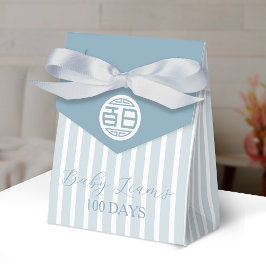 Kinesisk traditionell baby 100 dagar 百日 (blå) förm presentaskar