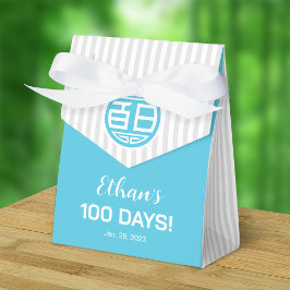 Kinesisk traditionell Baby 100 dagar 百 日 (blå) Presentaskar