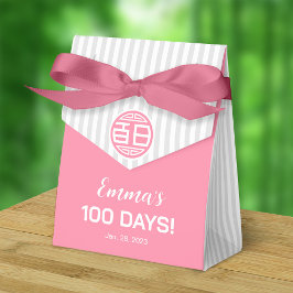 Kinesisk traditionell Baby 100 dagar 百 日 (Rosa) Presentaskar