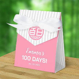 Kinesisk traditionell Baby 100 dagar 百 日 (Rosa) Presentaskar