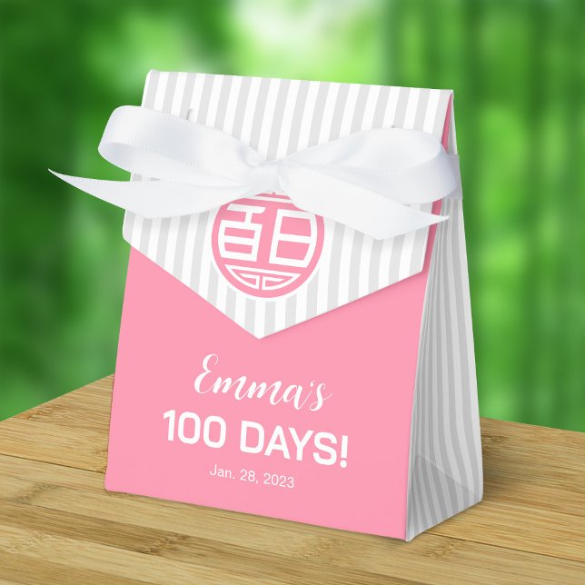 Kinesisk traditionell Baby 100 dagar 百 日 (Rosa) Presentaskar (Skapare uppladdad)