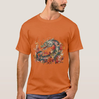 Kinesisk traditionell vacker drake överflödande w t shirt