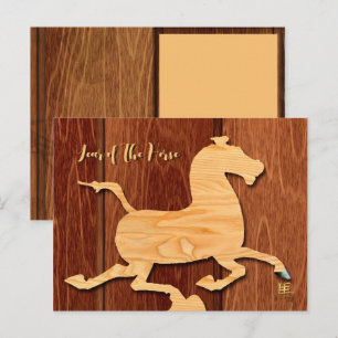 Kinesisk trähäst - nyårsjubileum helg vykort