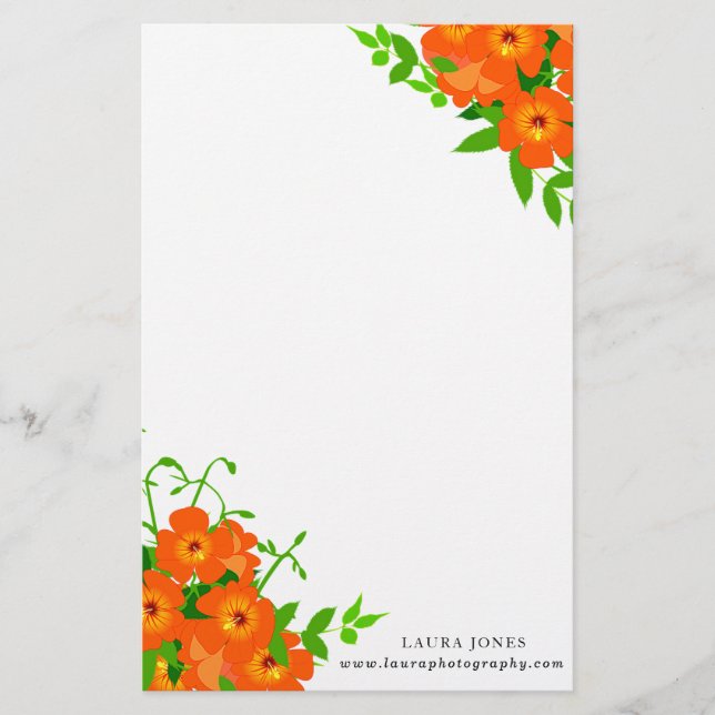 Kinesisk Trumpet Vine Stationery Brevpapper (Framsida)