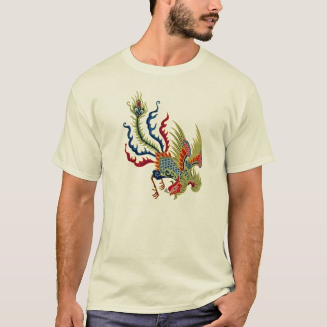 Kinesisk Tupp Art Design Tee Shirt (Framsida)