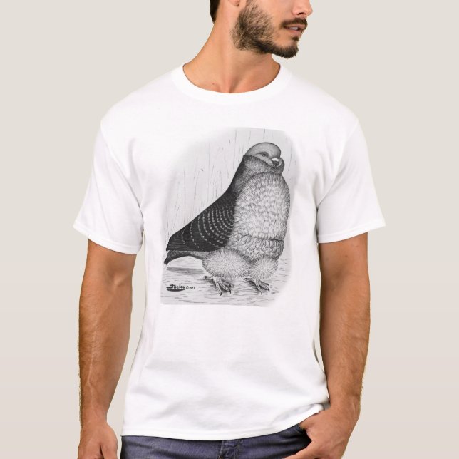 Kinesisk Uggla Pigeon Bläck Teckning Tröja (Framsida)