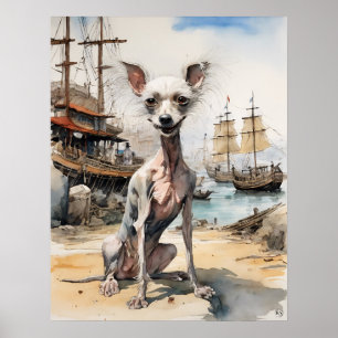 Kinesisk utskrift - Hund Art Poster