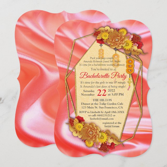 Kinesisk Vår-festival Inbjudningar (Fram/baksida)