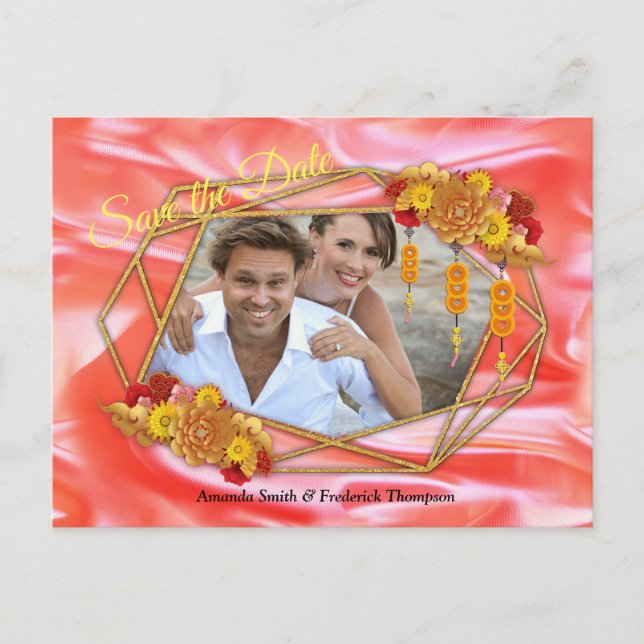 Kinesisk vårfestival meddelande vykort (Framsida)