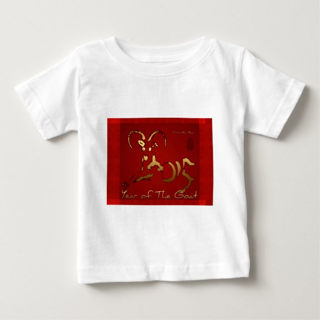 Kinesisk vietnamesisk zodiac Goat Ram Year Baby Te Tee Shirt (Framsida)