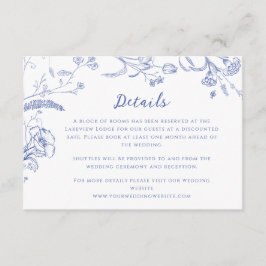 Kinesisk Vintage Kalligrafi Bröllopsdetaljer Tilläggskort