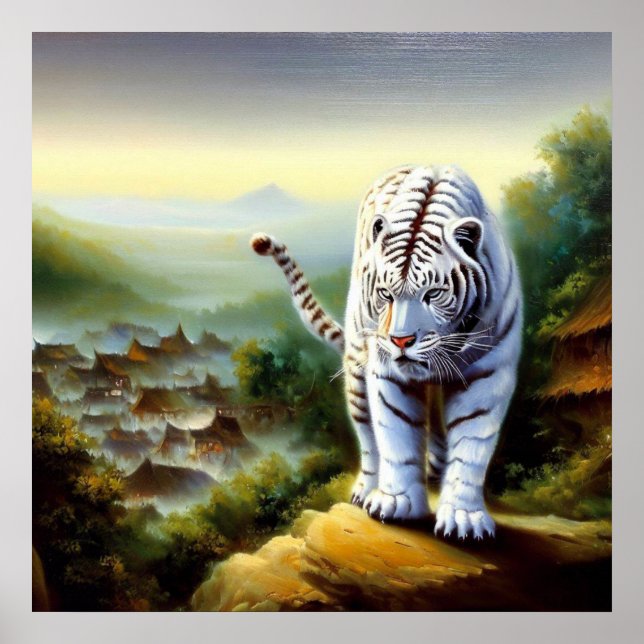 Kinesisk vit tiger (12) poster (Framsidan)
