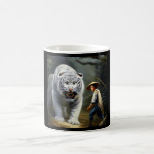 Kinesisk vit tiger (25) kaffemugg