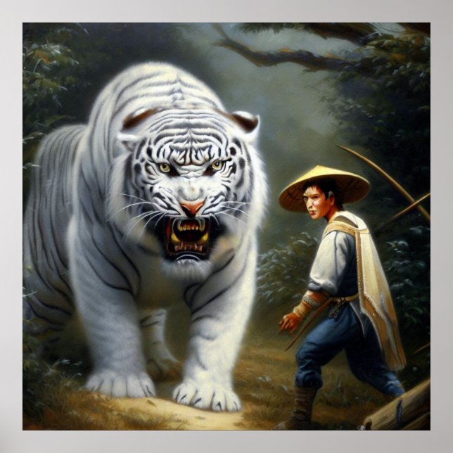 Kinesisk vit tiger (25) poster (Framsidan)