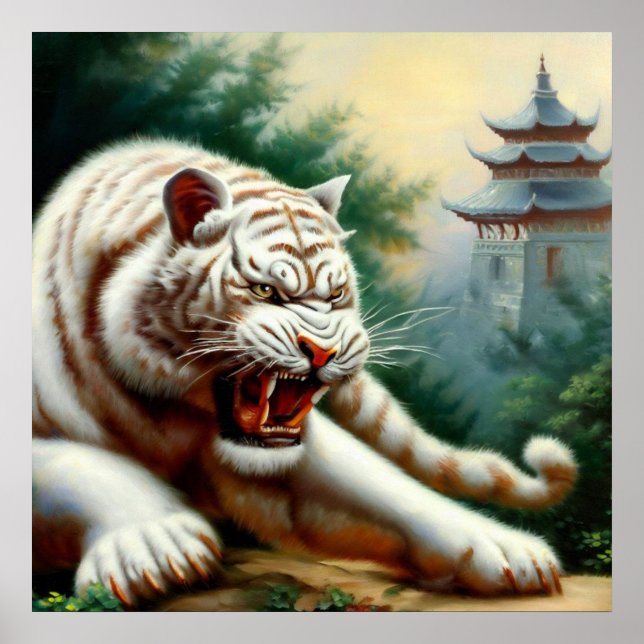 Kinesisk vit tiger (2) poster (Framsidan)