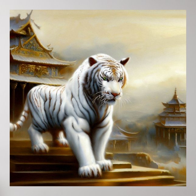 Kinesisk vit tiger (5) poster (Framsidan)