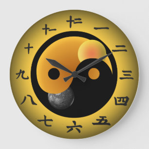 kinesisk Yin Yang Clock Stor Klocka