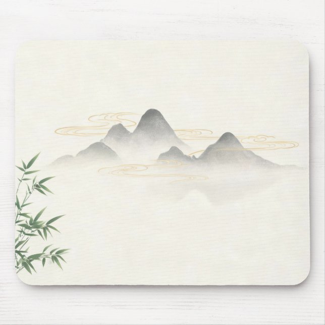 Kinesisk Zen-bläck Berg Bambu Musmatta, Minimal Musmatta (Framsidan)