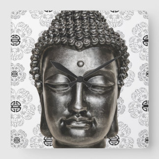 Kinesisk Zen Buddha Wall Clock Fyrkantig Klocka