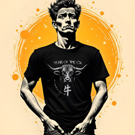 Kinesisk Zodiac "År för Oxen" T-Shirt