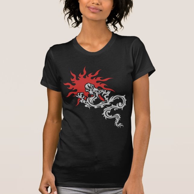 Kinesisk Zodiac - avfyra draken undertecknar den Tee (Framsida)