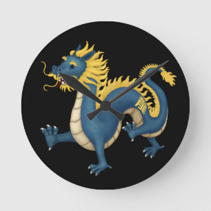 Kinesisk zodiac-dragagonastrologisignal rund klocka