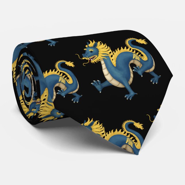 Kinesisk Zodiac Dragon Cute Astrology Sign Black Slips (Rullad)