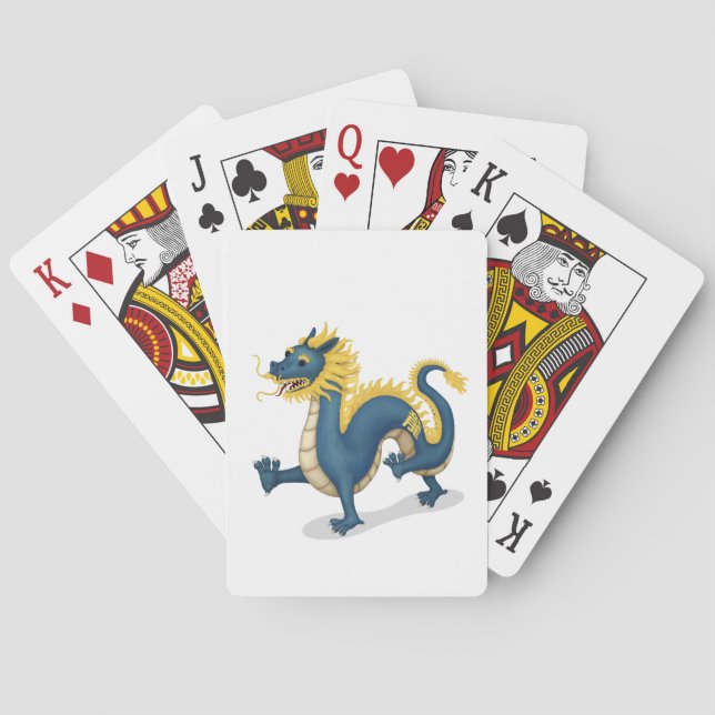 Kinesisk Zodiac Dragon Cute Astrology Sign White Casinokort (Baksidan)