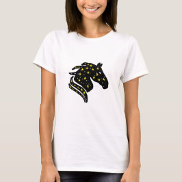 Kinesisk Zodiac-häst Galaxy-design för kvinnor T Shirt