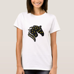 Kinesisk Zodiac-häst Galaxy-design för kvinnor T Shirt