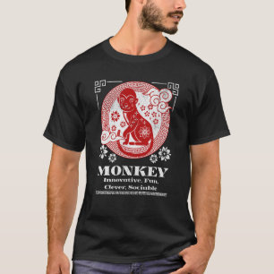 Kinesisk Zodiac Monkey Personality T Shirt