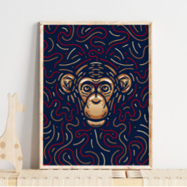 Kinesisk Zodiac Monkey | Zodiac Digital Print Poster