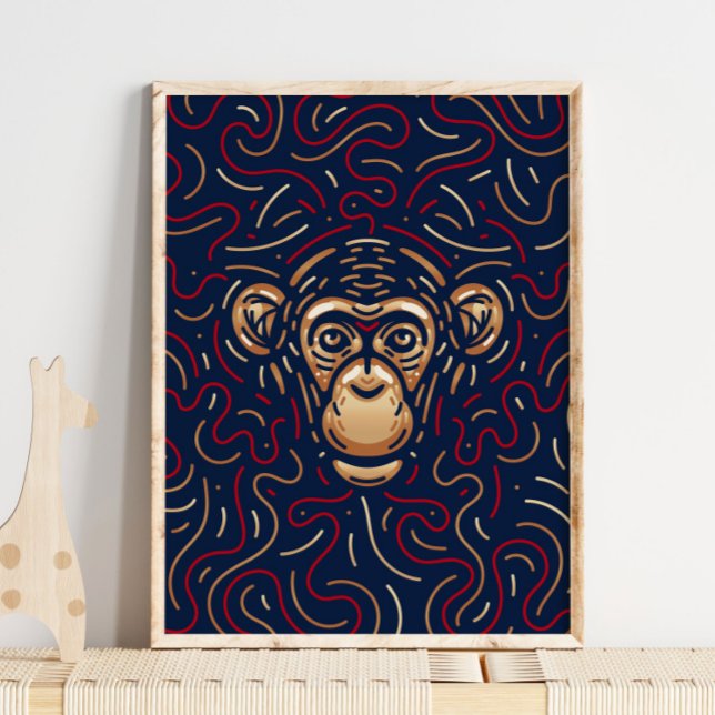 Kinesisk Zodiac Monkey | Zodiac Digital Print Poster (Skapare uppladdad)