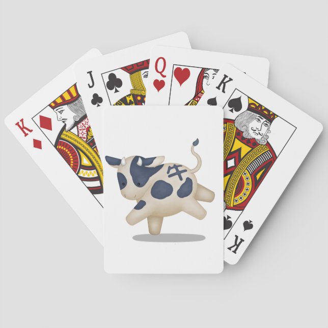 Kinesisk Zodiac Ox Cute Astrologi Tecken Casinokort (Baksidan)