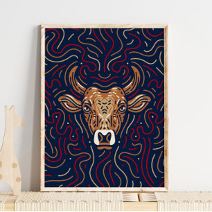 Kinesisk zodiac Ox Zodiac Digital Print Poster