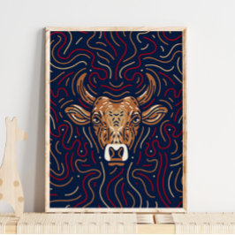 Kinesisk zodiac Ox | Zodiac Digital Print Poster