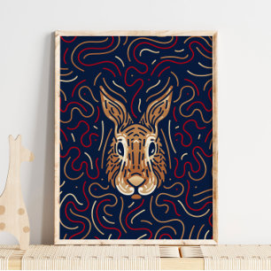 Kinesisk Zodiac Rabbit   Zodiac Digital Print Poster