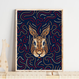Kinesisk Zodiac Rabbit | Zodiac Digital Print Poster