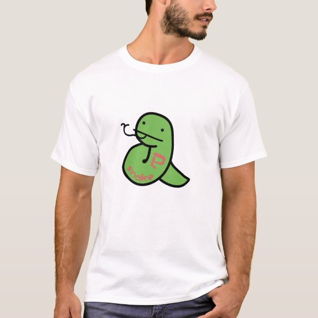 Kinesisk Zodiac Snake Doodle Art T Shirt (Framsida)