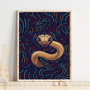 Kinesisk zodiac Snake Zodiac Digital Print Poster