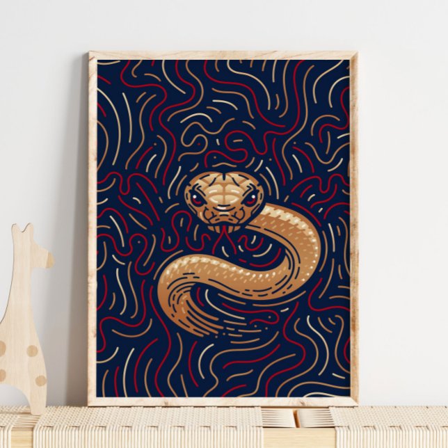 Kinesisk zodiac Snake | Zodiac Digital Print Poster (Skapare uppladdad)