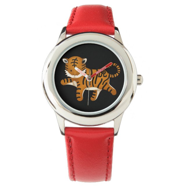 Kinesisk Zodiac Tiger Cute Astrology-signal Armbandsur (Framsida)