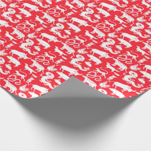 Kinesisk zodiac Wrapping Papper Presentpapper
