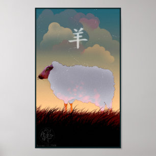 Kinesisk Zodiacfåraffisch Poster