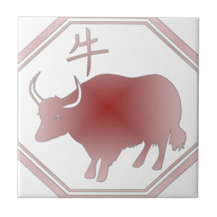 kinesisk zodiacoxe kakelplatta